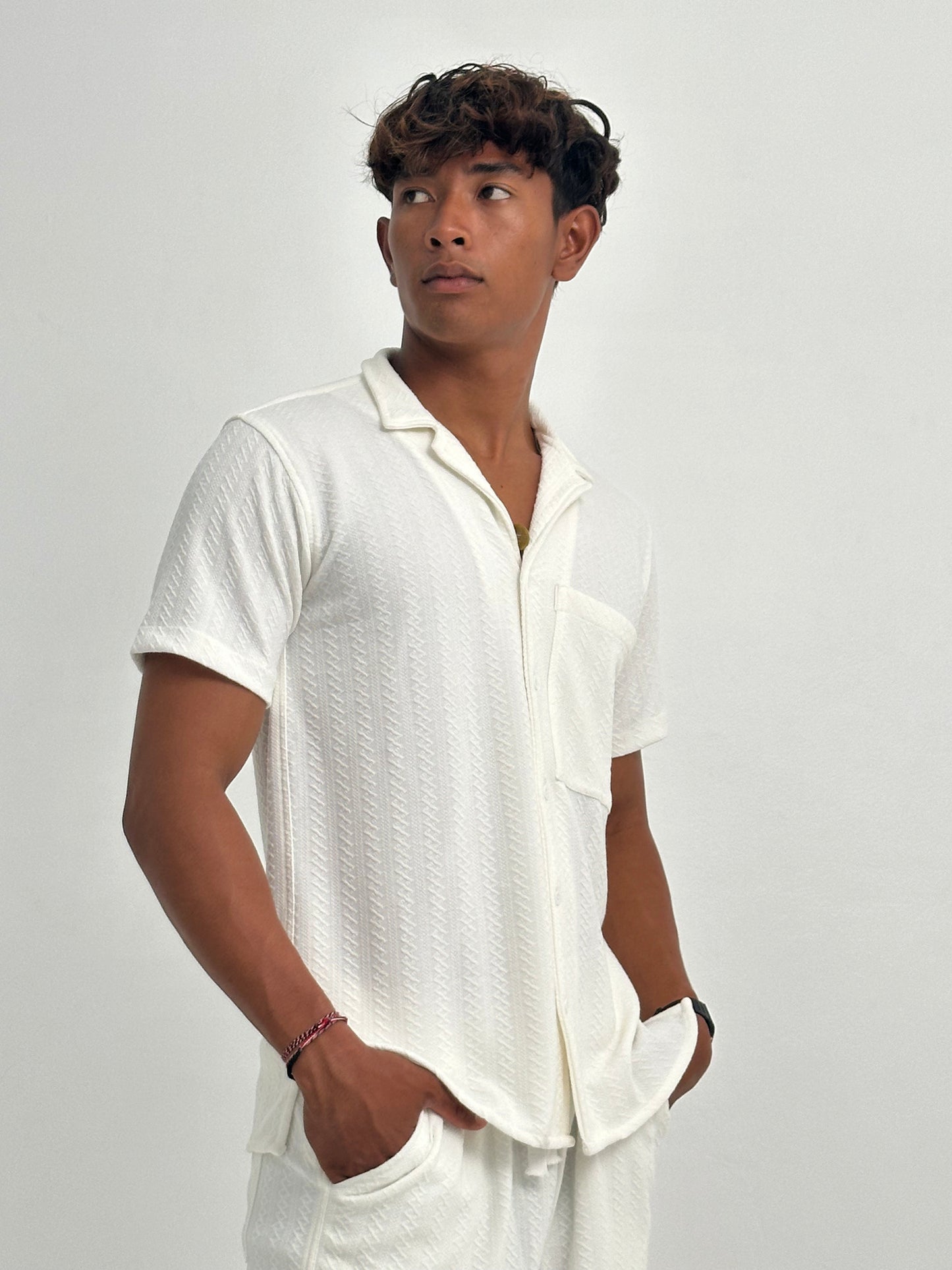 Lembongan Knitted Shirt by Cottonello - Men's Knitted Shirt Short Sleeve