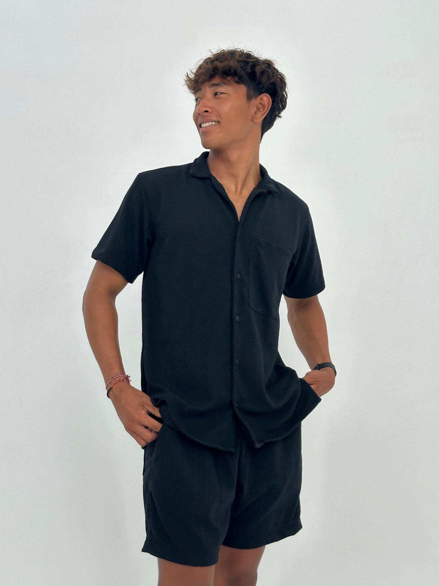 Lembongan Knitted Shirt by Cottonello - Men's Knitted Shirt Short Sleeve